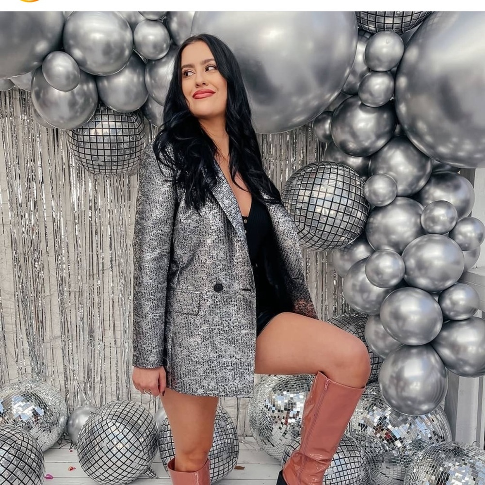 Buddy Love Avery Oversized Blazer in Aluminum